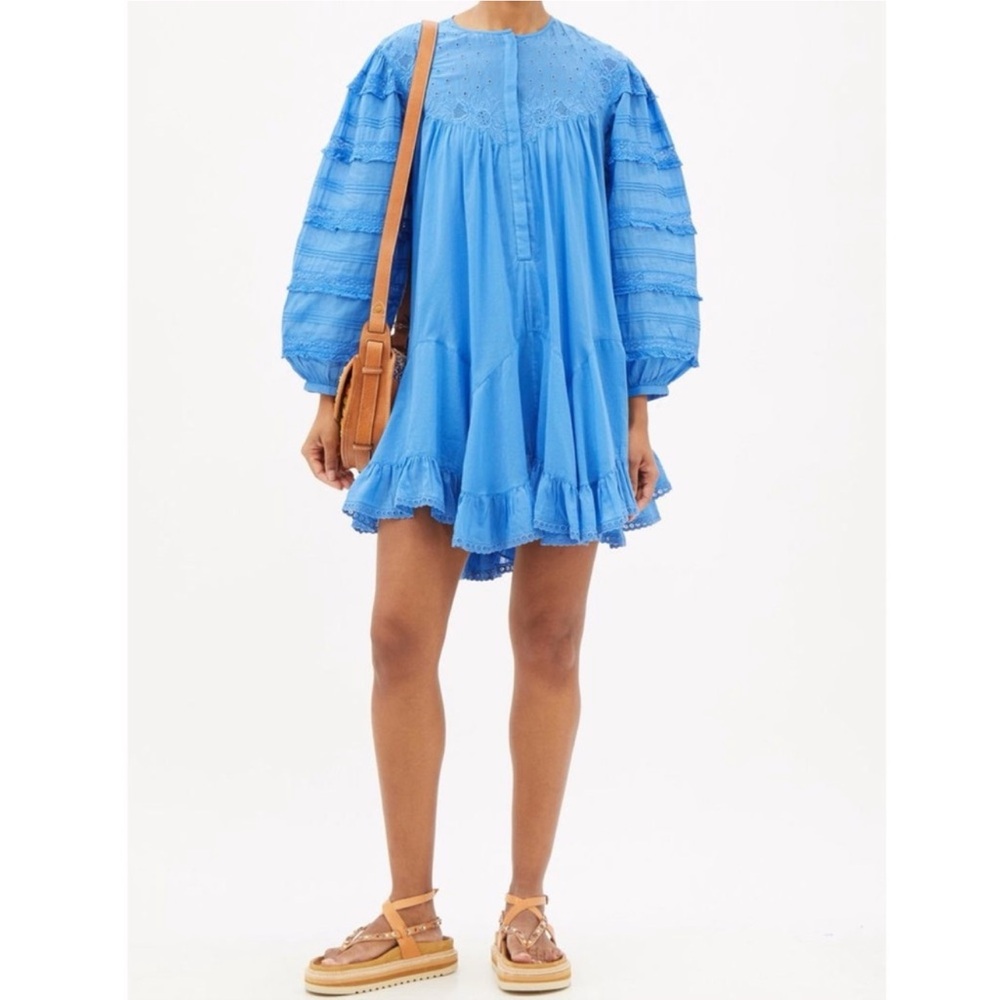Isabel Marant Gyliane silk blend dress in blue